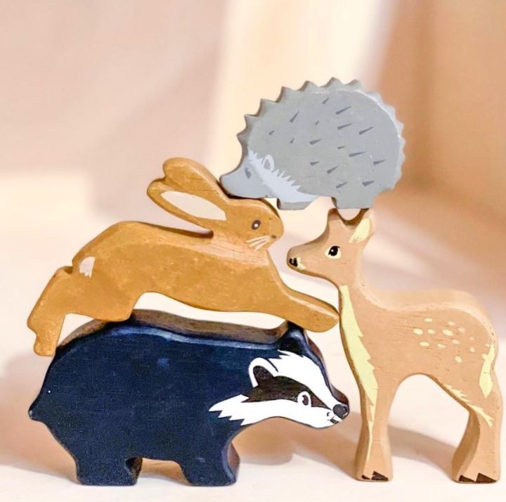 Wooden Woodland Animals Shelf Set of 8 | Mucky Wolf