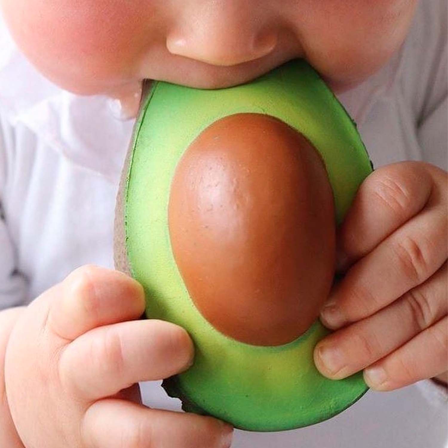 Natural Rubber Baby Teether & Bath Toy | Avocado – Mucky Wolf