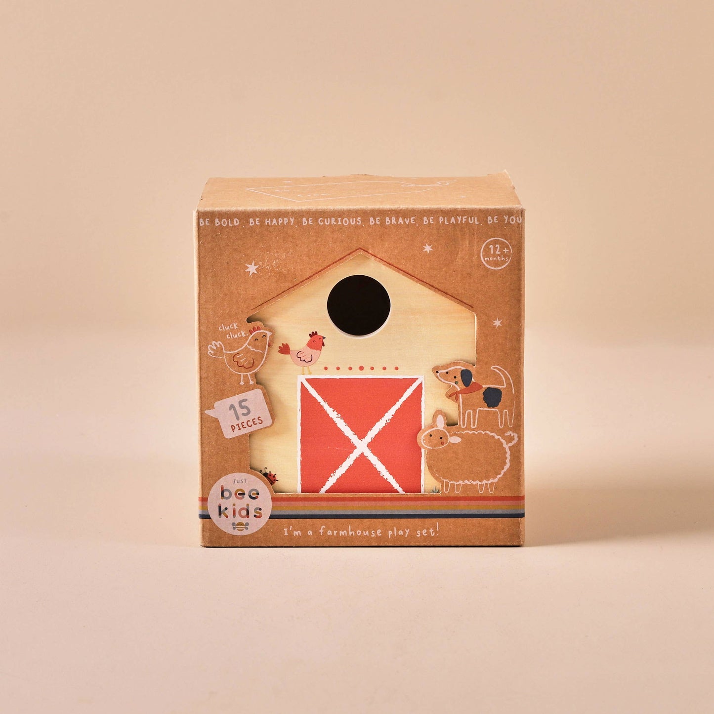 Just Bee Kids Wooden Farm Barn Playset with Characters | Mucky Wolf