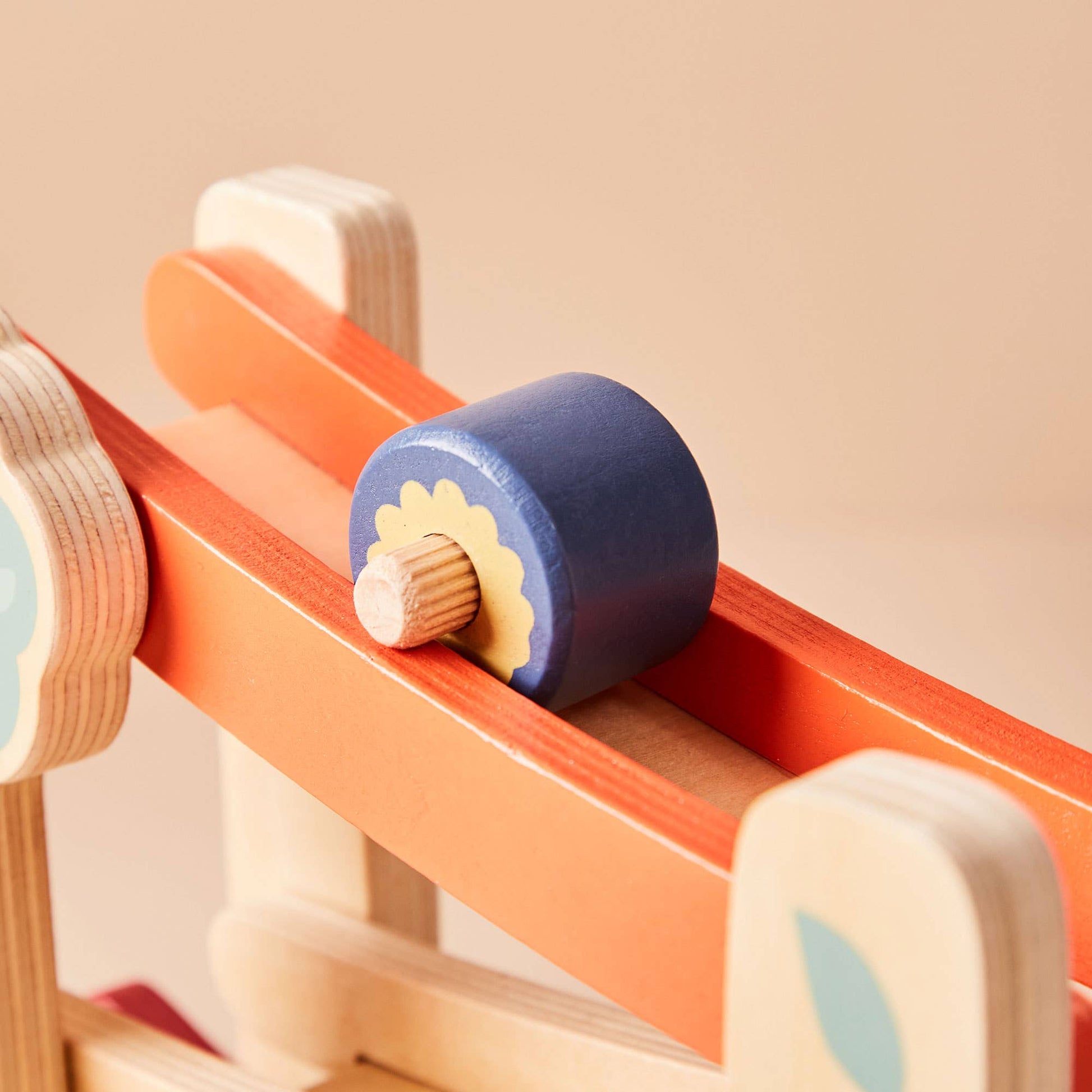 Just Bee Kids FSC® Wooden Garden Roller Ramp – Colourful Montessori Toy for Toddlers (12 Months+)