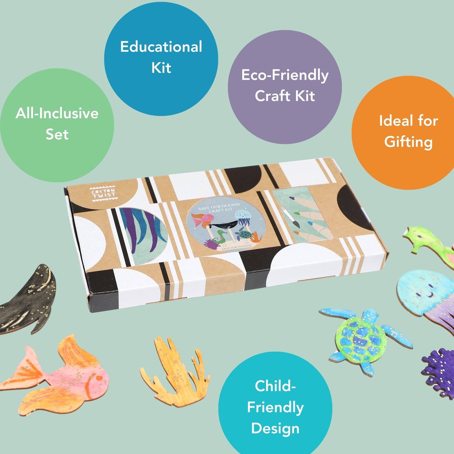 Save Our Oceans Activity Box – Eco-Friendly Marine Life Craft Kit (Ages 3+)