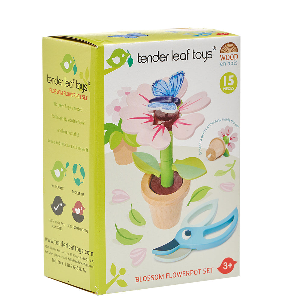 Wooden Flower Pot + Butterfly Play Set - Ages 3+