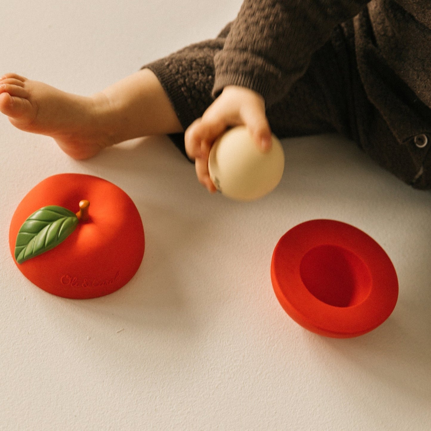 Baby Stacking Toy & Rattle Ball | Natural Rubber – Mucky Wolf UK