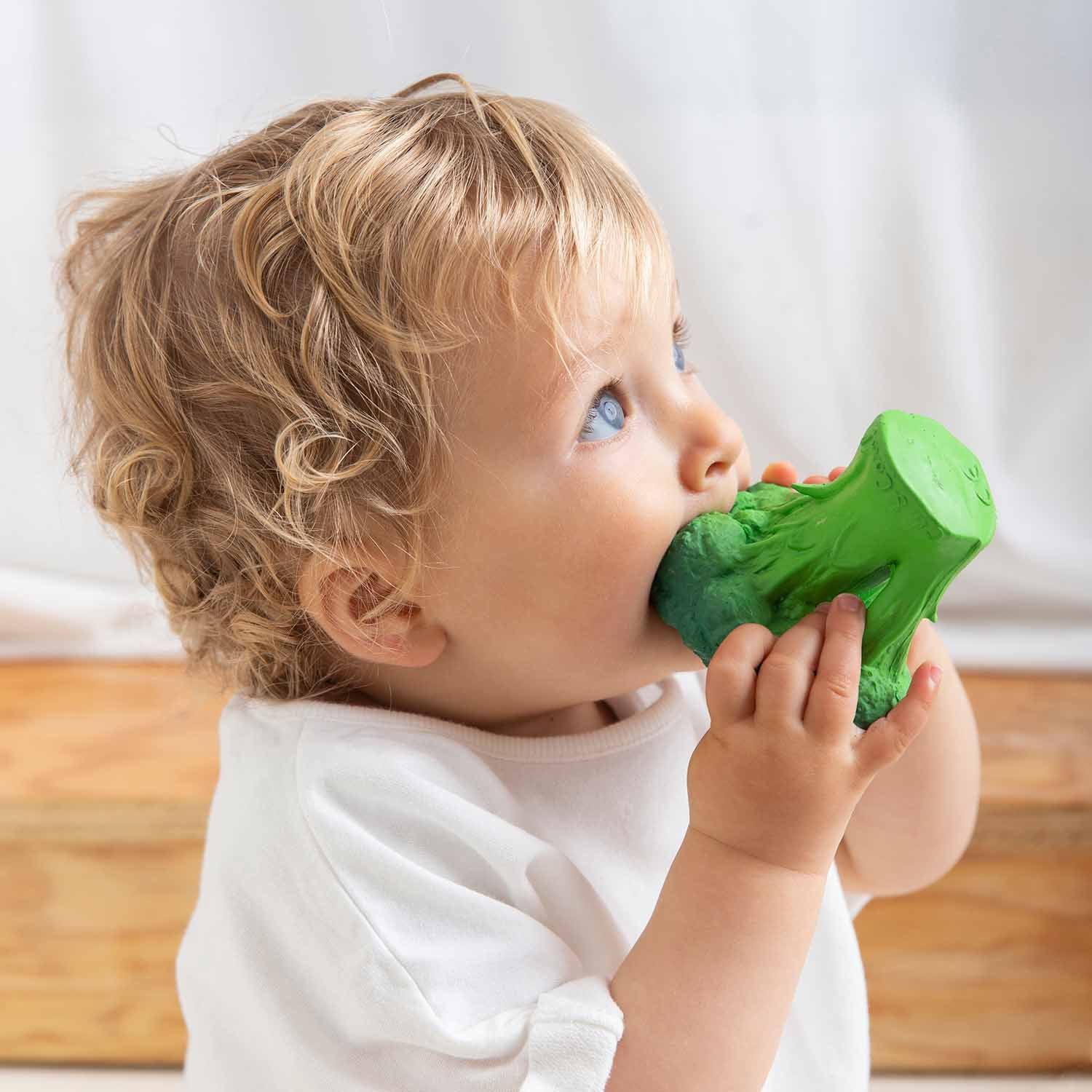 Natural Rubber Baby Teether & Bath Toy | Broccoli – Mucky Wolf