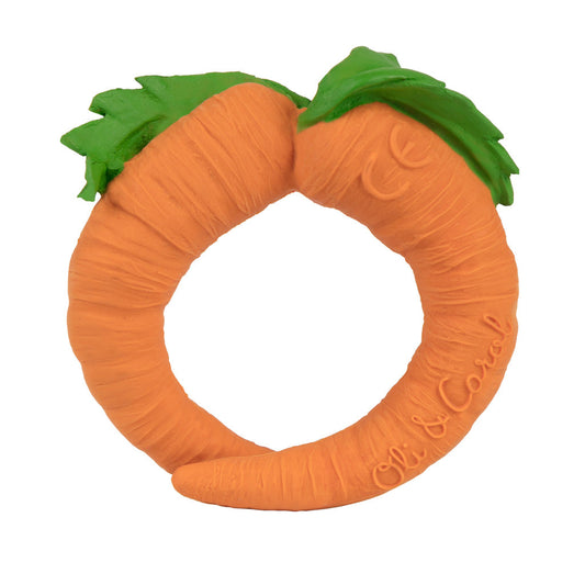 Natural Rubber Baby Teether & Bath Toy | Carrot – Mucky Wolf