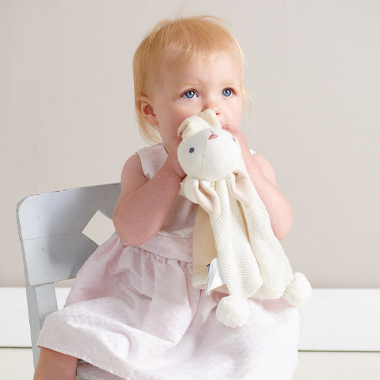 Baby Threads Cream Bunny Comforter | ThreadBear Design