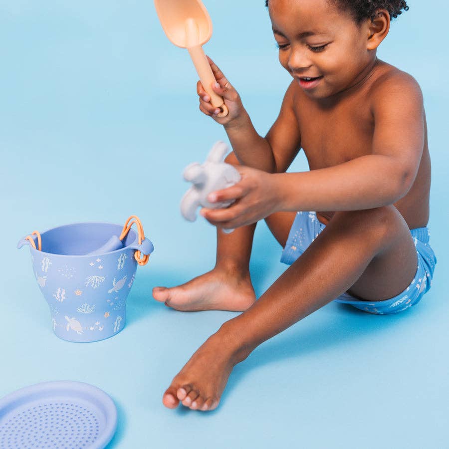 Silicone Beach Bucket Set for Kids | Sea Theme | Swim Essentials