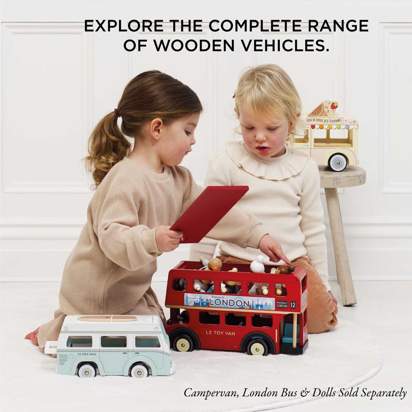 Wooden Ice Cream Van Toy – FSC® Certified Retro Role Play Van (3+ Years)