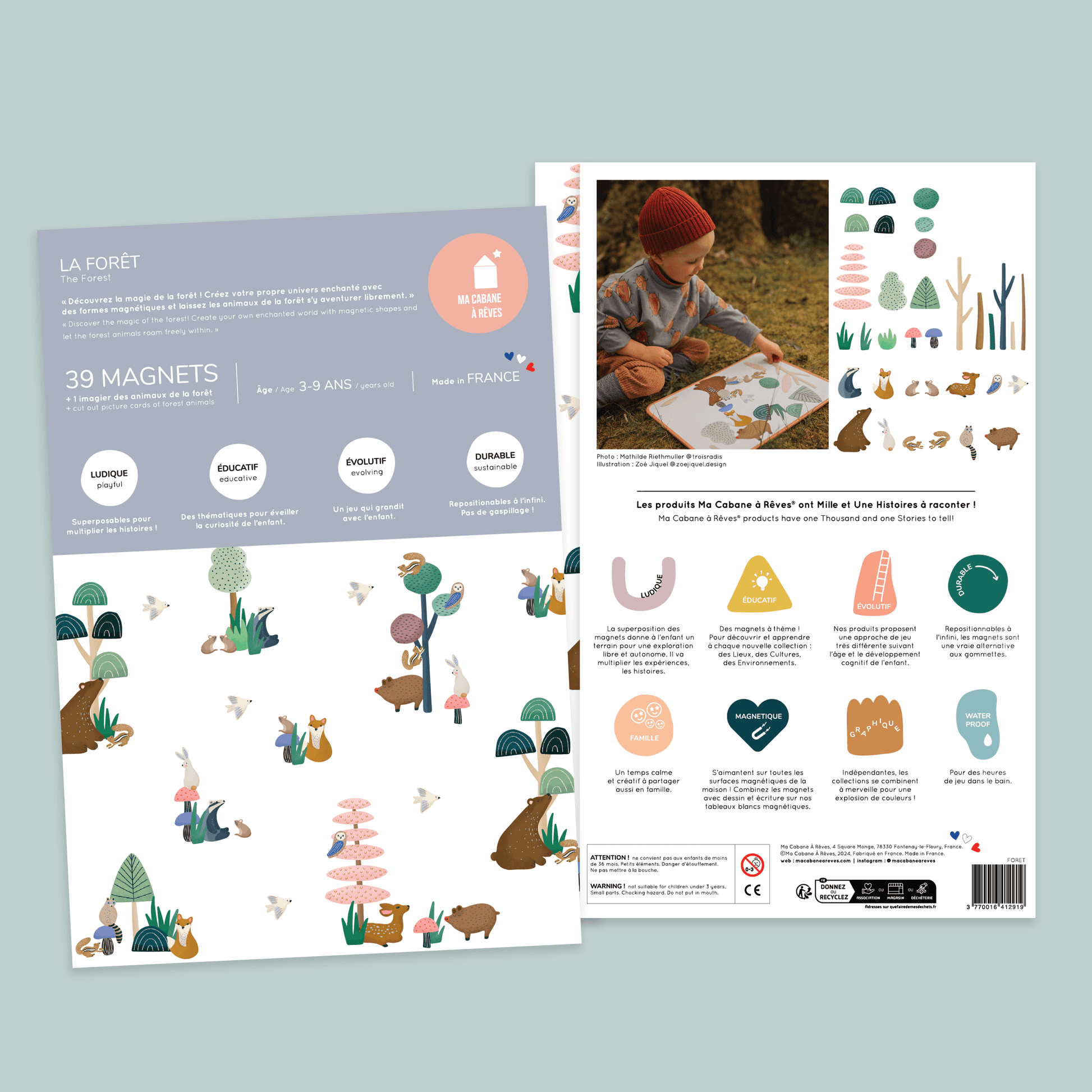 Beautiful forest magents for toddler playroom and bathtime