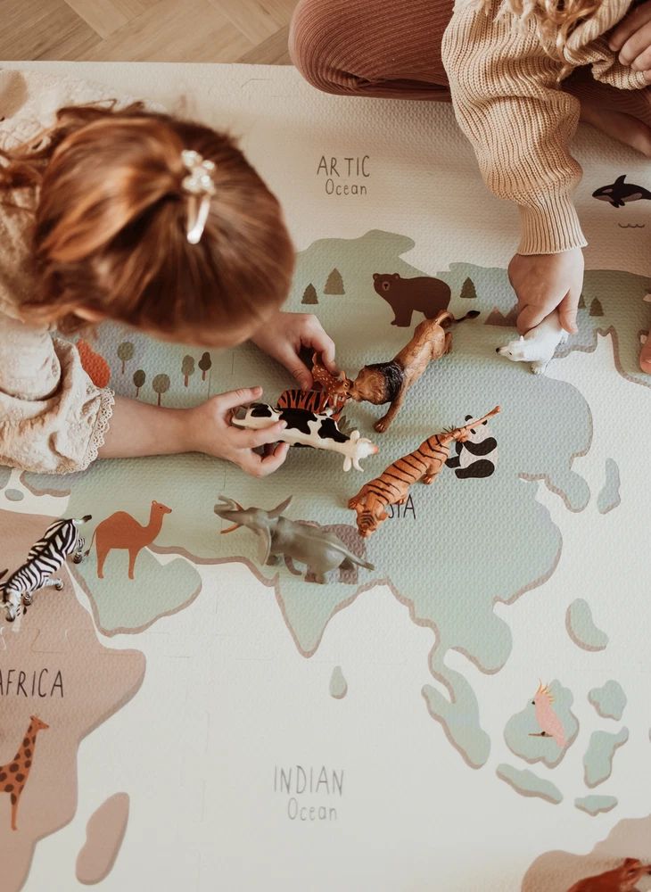 Tiloo World Map Playmat | Foam Toy Storage | Mucky Wolf