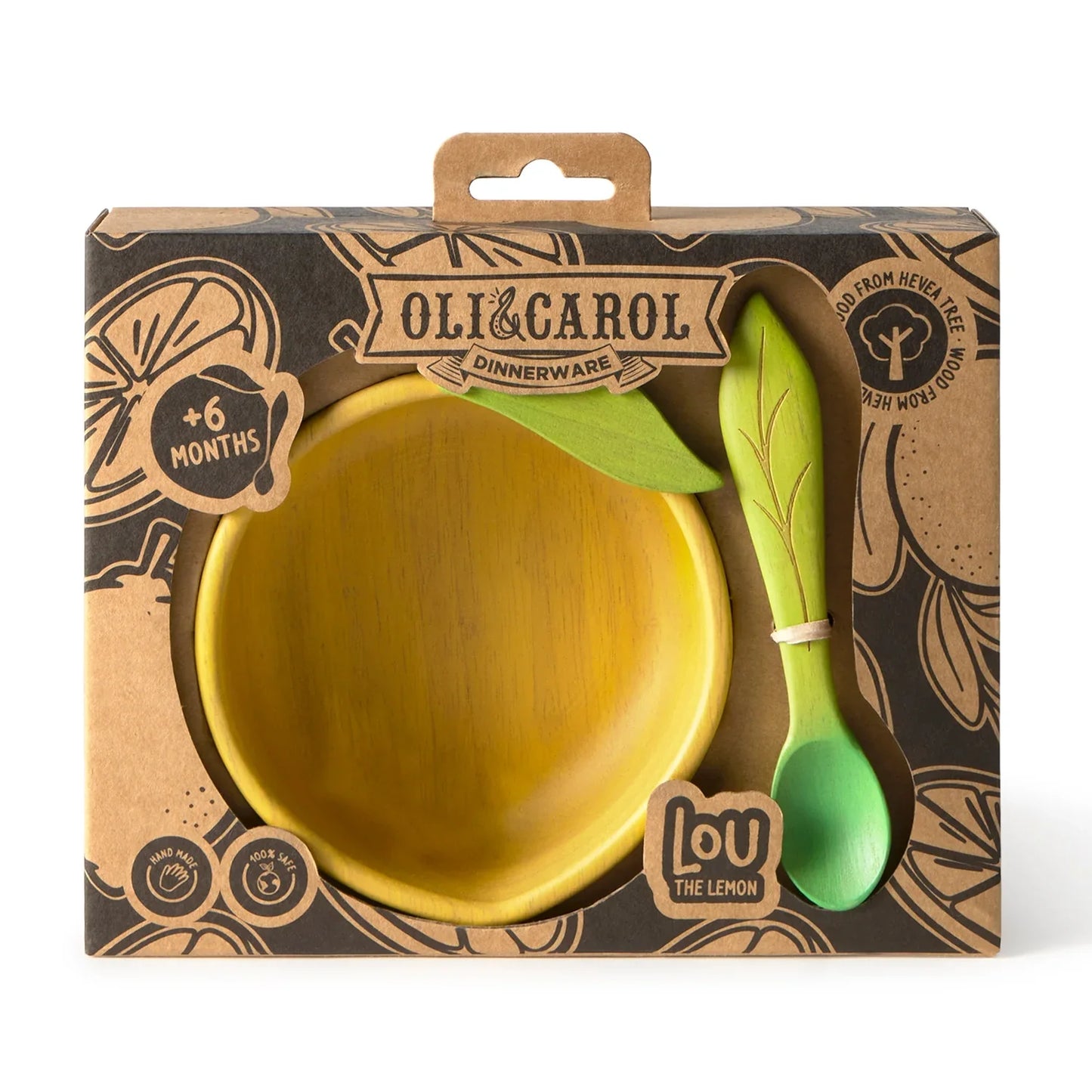 Wooden Baby Bowl & Spoon Set | Lemon Design Weaning Set – Mucky Wolf