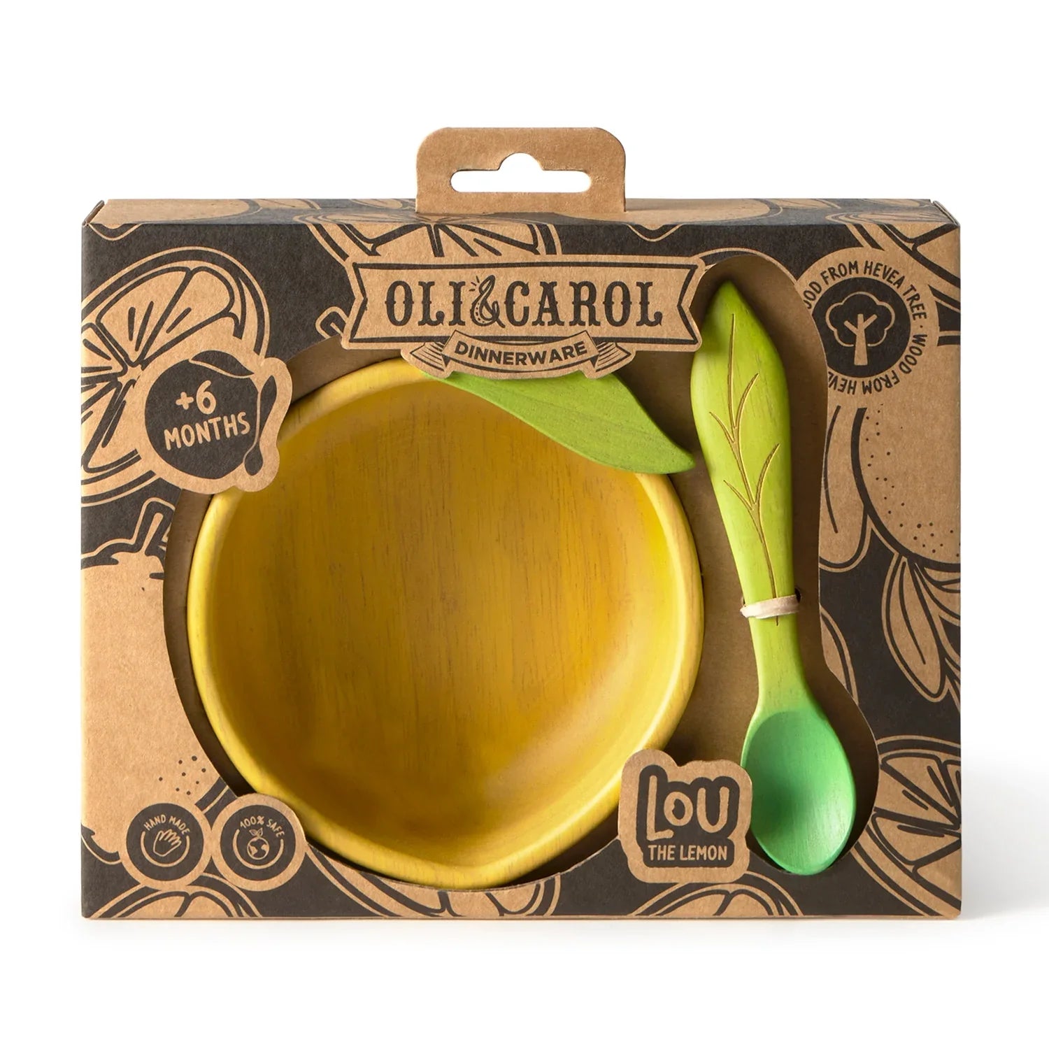 Wooden Baby Bowl & Spoon Set | Lemon Design Weaning Set – Mucky Wolf