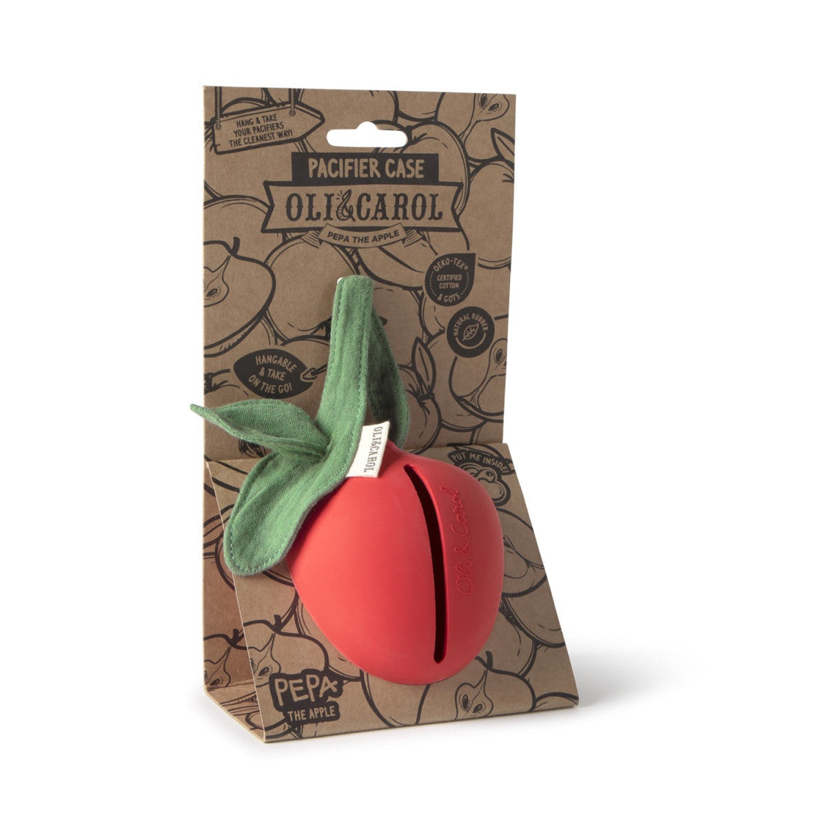 Natural Rubber Dummy Carry Case | Pepa the Apple | Oli & Carol