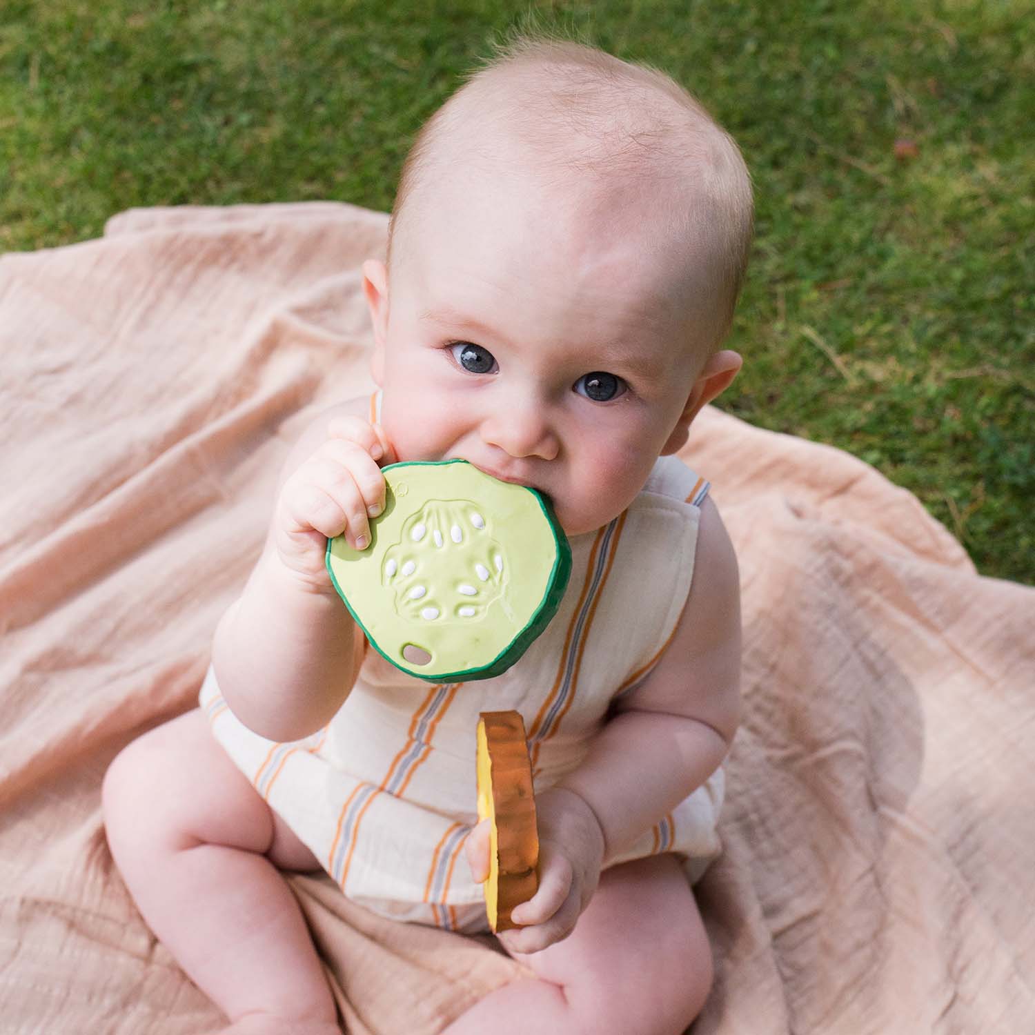 Natural Rubber Baby Teether & Bath Toy | Cucumber – Mucky Wolf