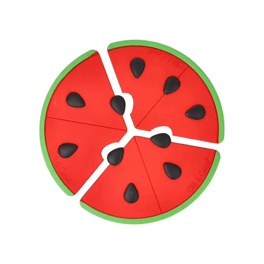 Natural Rubber Baby Puzzle & Teether – Oli & Carol Watermelon | Mucky Wolf