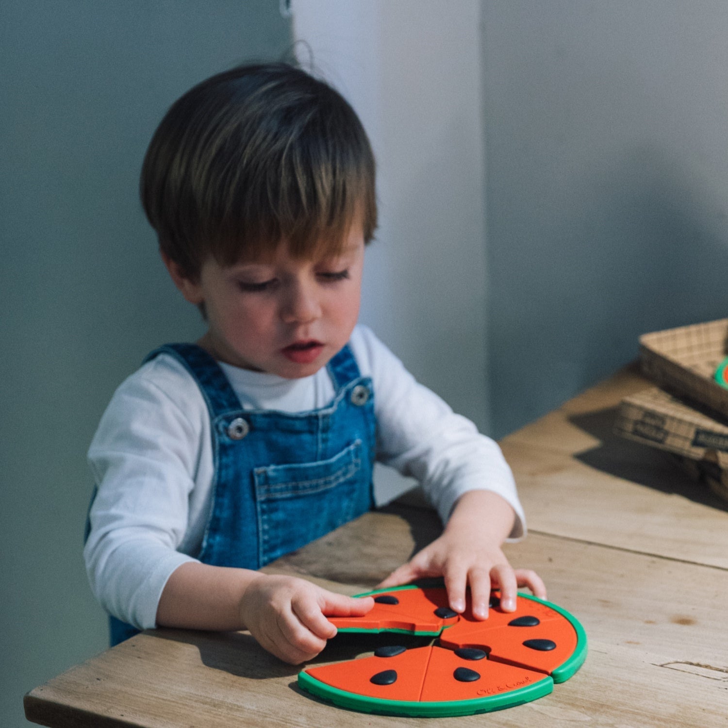 Natural Rubber Baby Puzzle & Teether – Oli & Carol Watermelon | Mucky Wolf