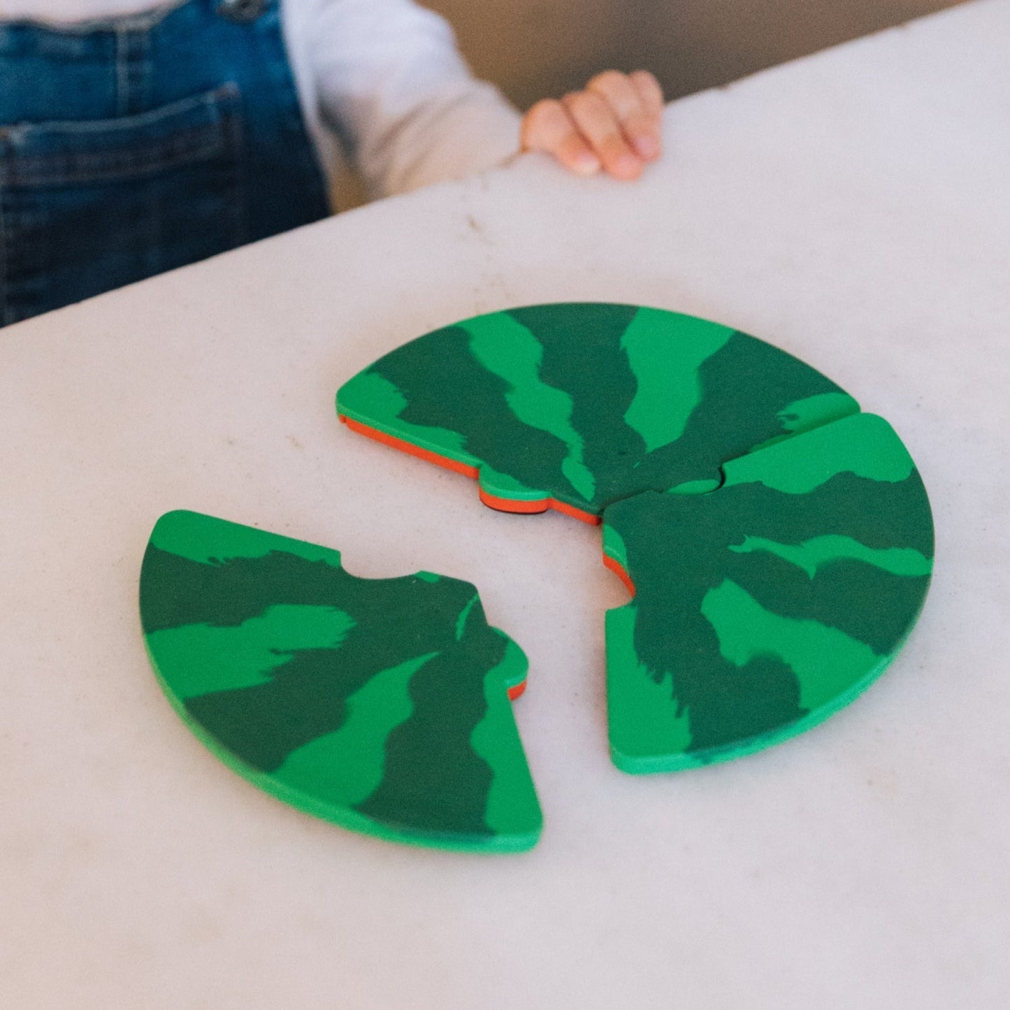 Natural Rubber Baby Puzzle & Teether – Oli & Carol Watermelon | Mucky Wolf