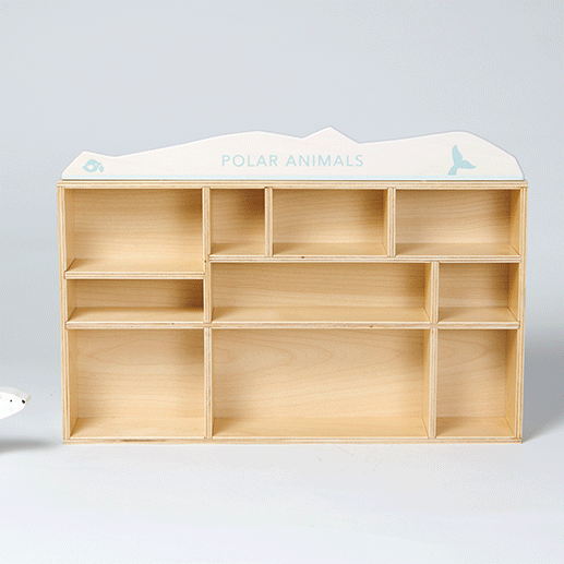 Wooden Polar Toy Animals With Display Shelf Unit - Tender Leaf Toys