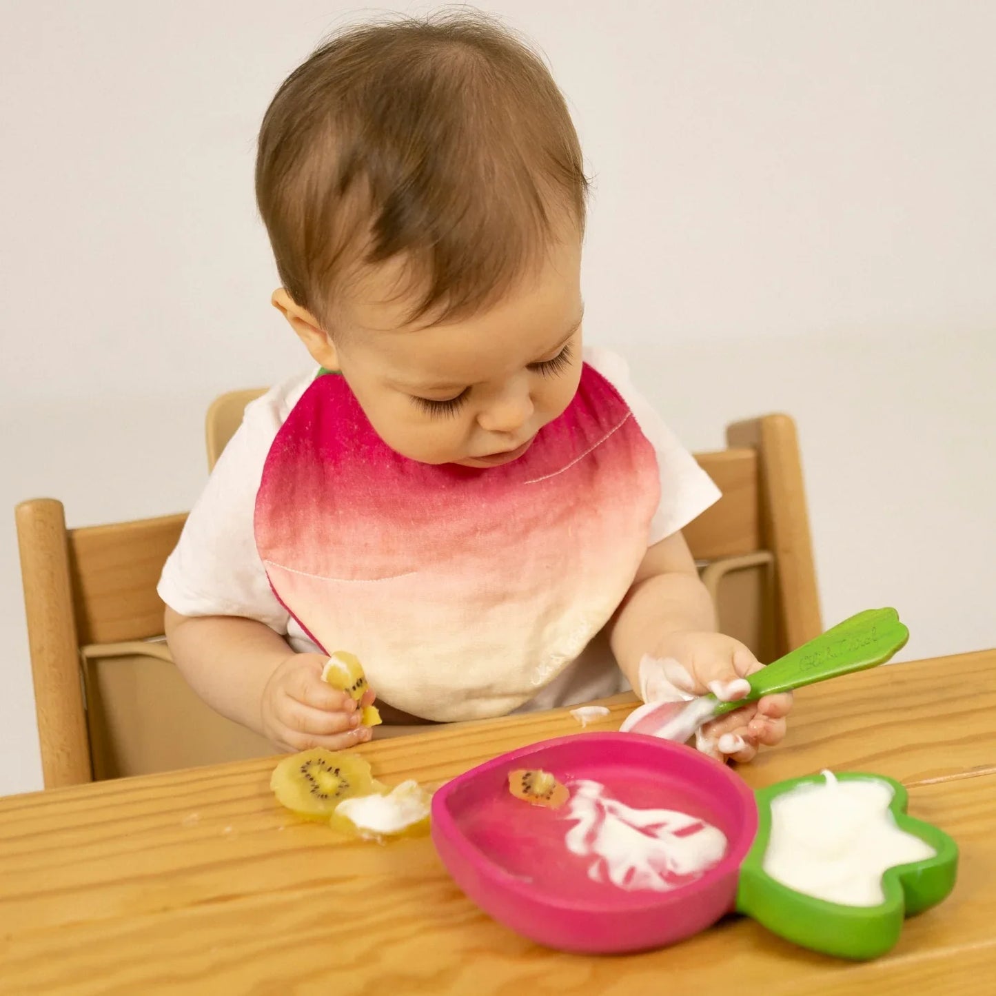Organic Cotton Baby Feeding Bib | Ramona the Radish | Oli & Carol