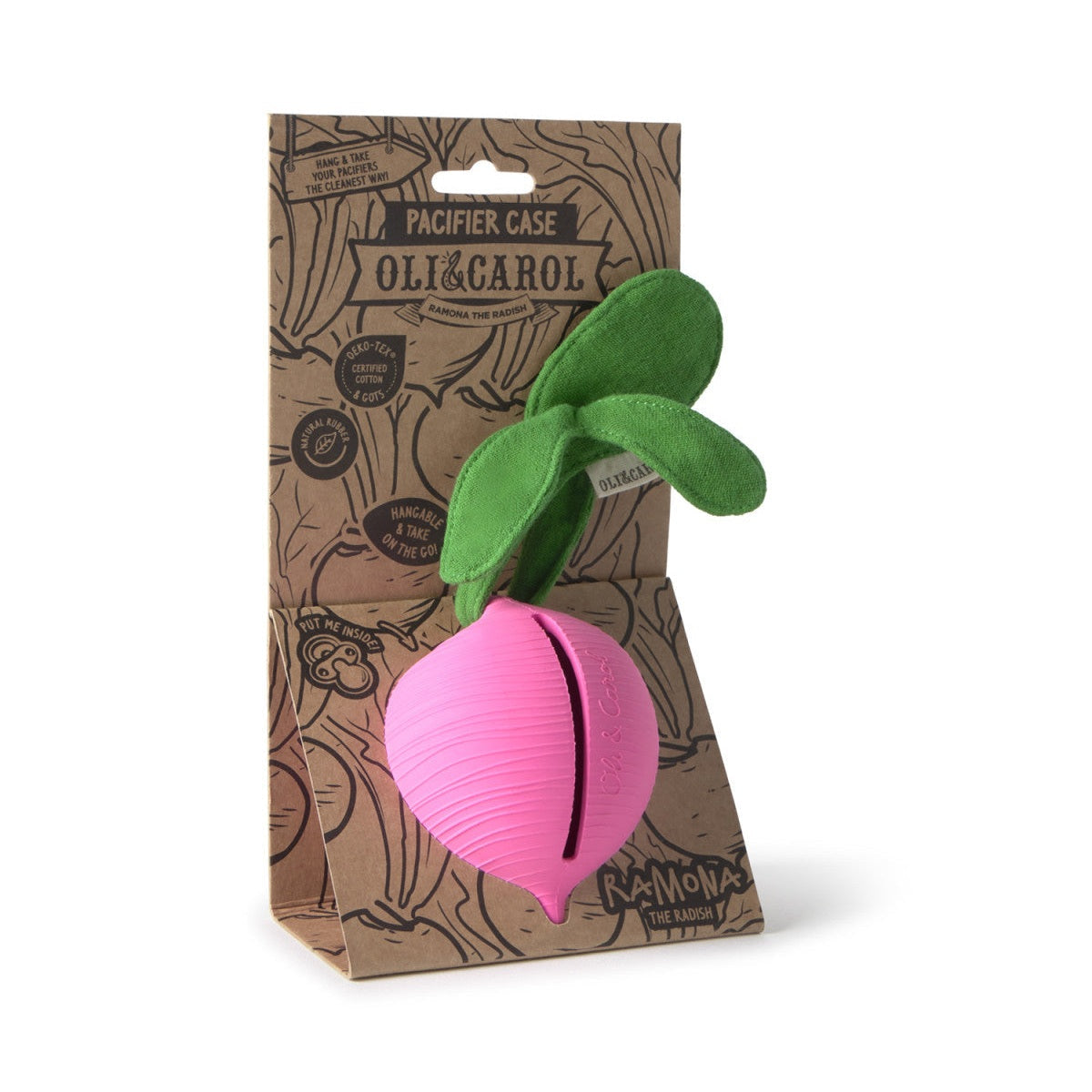 Natural Rubber Dummy Carry Case | Ramona the Radish | Oli & Carol