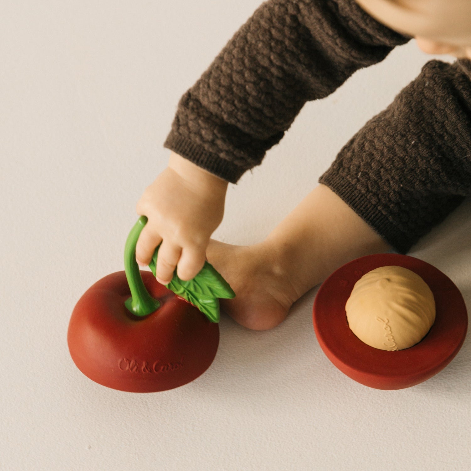 Baby Stacking Toy & Rattle Ball | Natural Rubber – Mucky Wolf