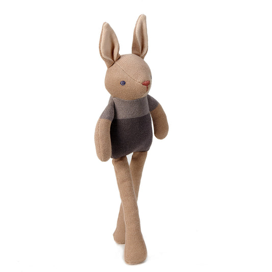 Organic Taupe Bunny Doll | Baby Threads Soft Rabbit