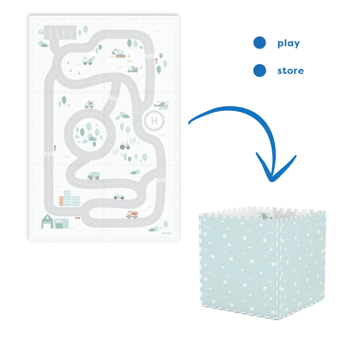 Tiloo Roadmap Puzzle Piece Foam Playmat