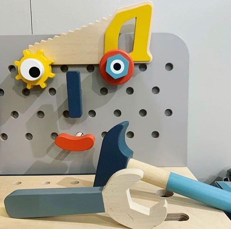 Wooden Table Top Tool Bench | Tender Leaf Toys Workshop Set Ages 3+