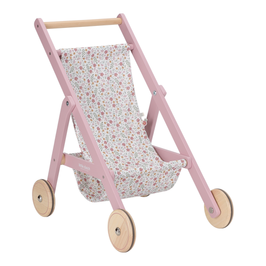 Little Dutch Wooden Dolls Stroller - Flowers & Butterflies