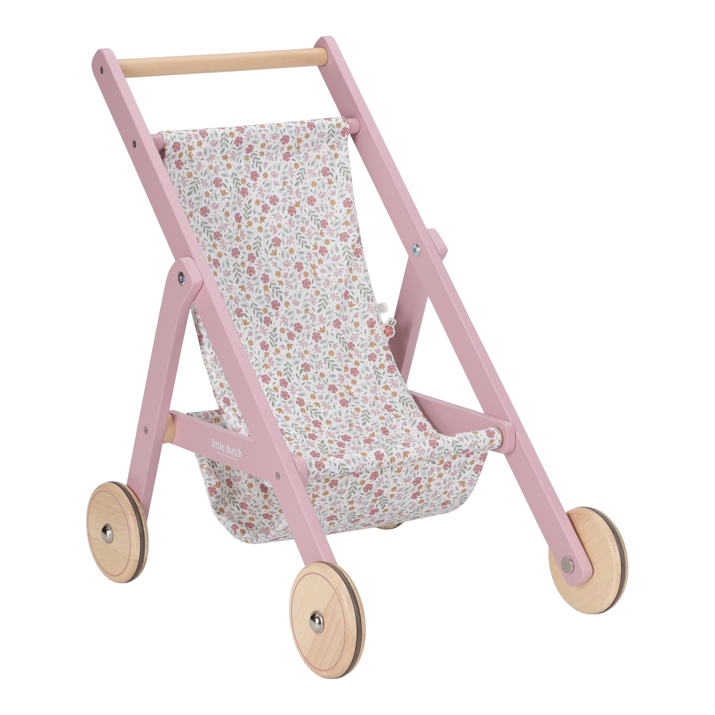 Little Dutch Wooden Dolls Stroller - Flowers &amp; Butterflies