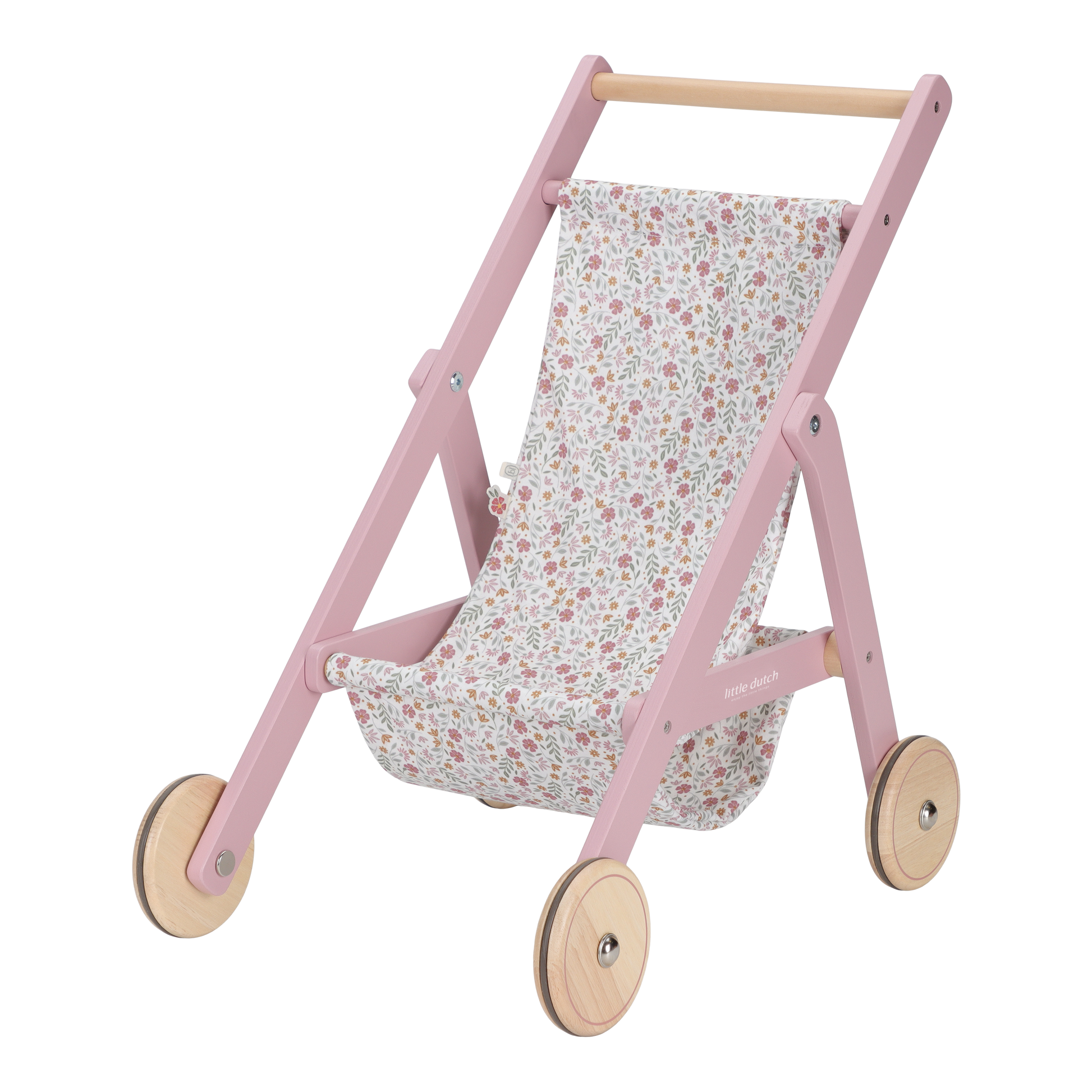Little Dutch Wooden Dolls Stroller - Flowers &amp; Butterflies