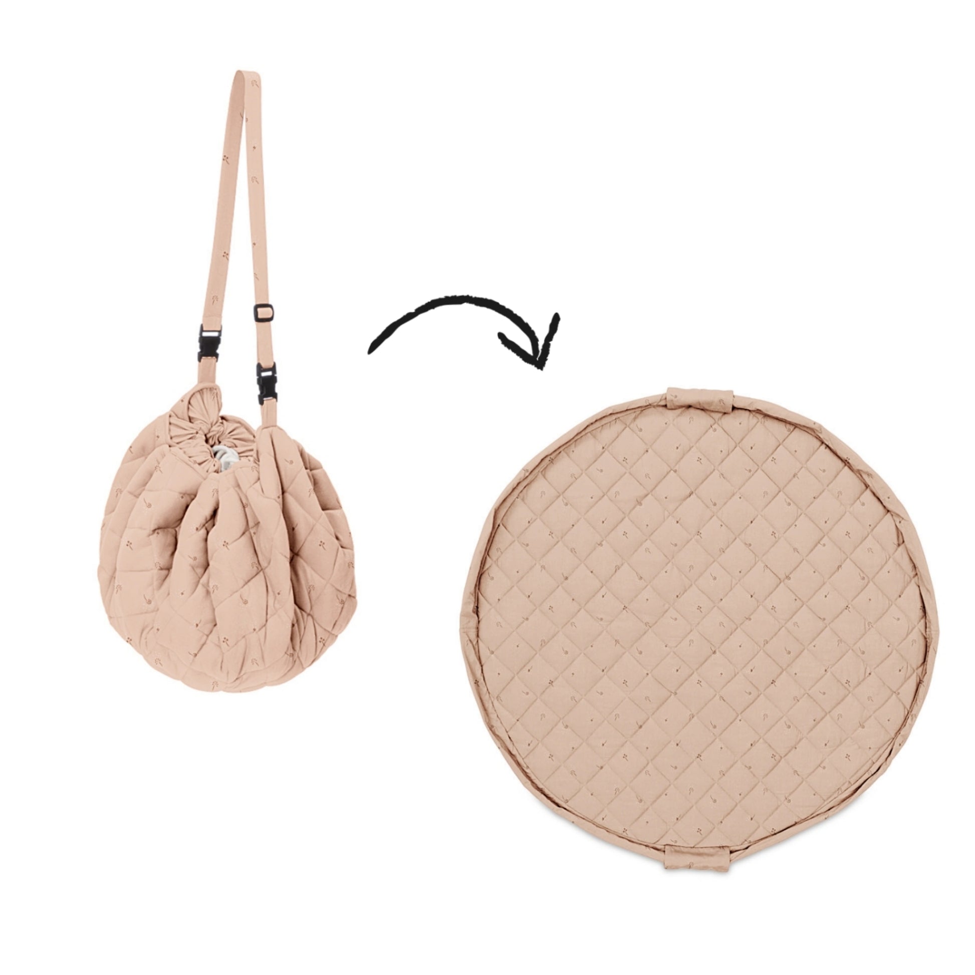 Pink Soft Circle Organic Baby Playmat & Storage Bag - Noomad by Play & Go